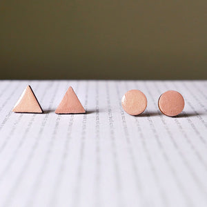 Dusty Rose colored stud earrings that shimmer and shine