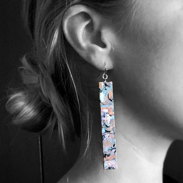 Marbled Paint Statement Earrings