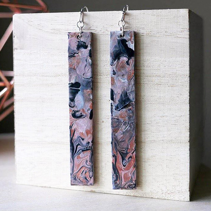 Marbled Paint Statement Earrings