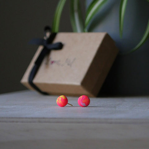 Marbled Neon Stud Earrings