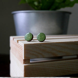 Shimmery Green Stud Earrings