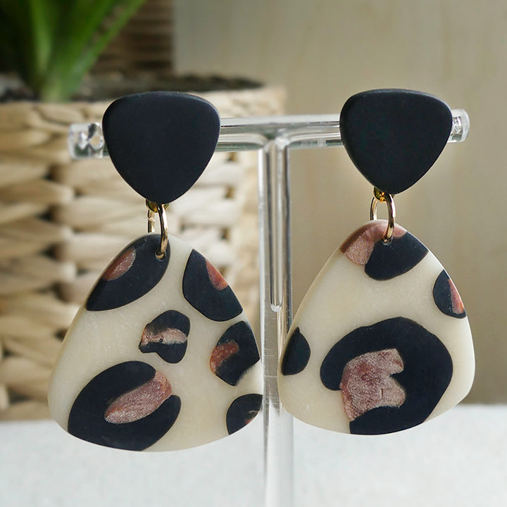 Neutral Leopard Statement Earrings